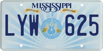 MS license plate LYW625
