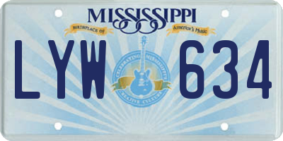 MS license plate LYW634
