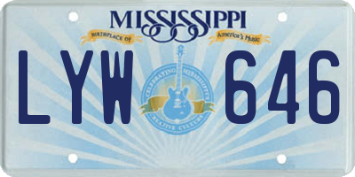 MS license plate LYW646