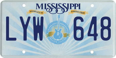 MS license plate LYW648