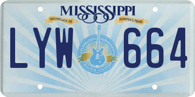 MS license plate LYW664