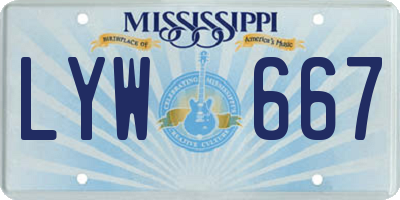 MS license plate LYW667