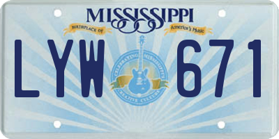 MS license plate LYW671