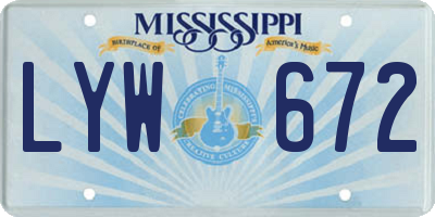MS license plate LYW672