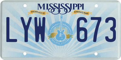 MS license plate LYW673