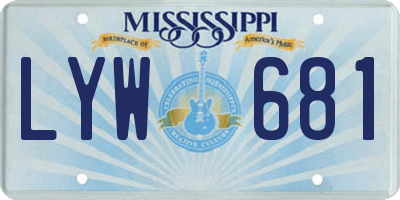 MS license plate LYW681