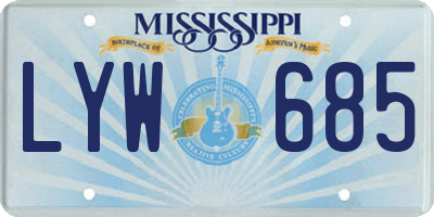 MS license plate LYW685
