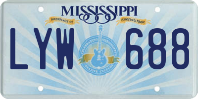 MS license plate LYW688