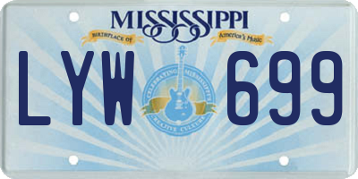 MS license plate LYW699
