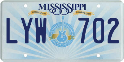 MS license plate LYW702