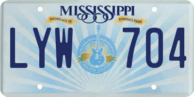 MS license plate LYW704