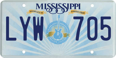 MS license plate LYW705