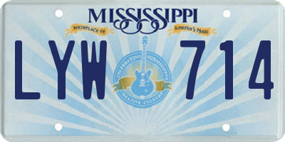 MS license plate LYW714