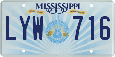 MS license plate LYW716
