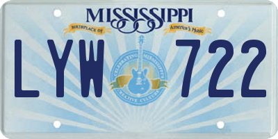 MS license plate LYW722