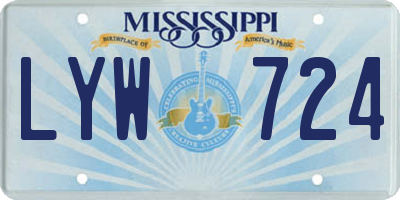 MS license plate LYW724