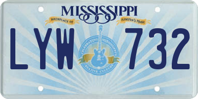MS license plate LYW732