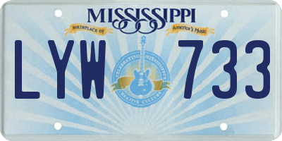 MS license plate LYW733