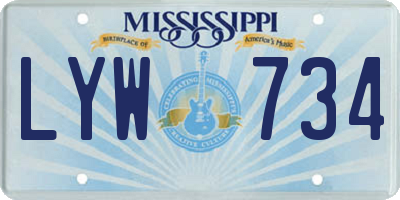 MS license plate LYW734