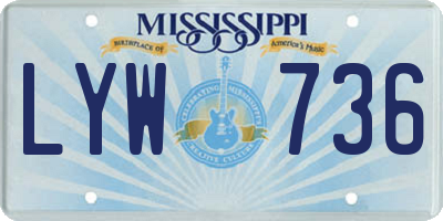 MS license plate LYW736