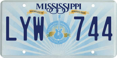 MS license plate LYW744