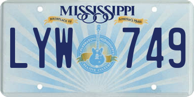 MS license plate LYW749