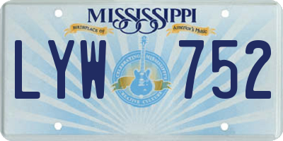 MS license plate LYW752