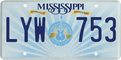 MS license plate LYW753