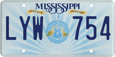 MS license plate LYW754