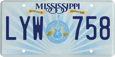 MS license plate LYW758