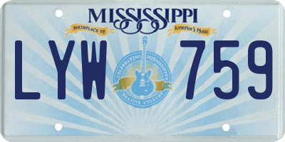 MS license plate LYW759