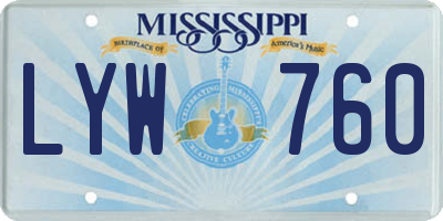 MS license plate LYW760