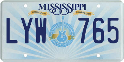 MS license plate LYW765