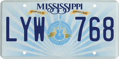 MS license plate LYW768