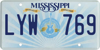 MS license plate LYW769