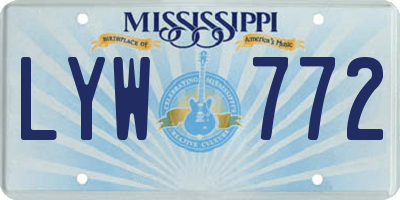 MS license plate LYW772