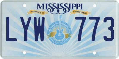 MS license plate LYW773