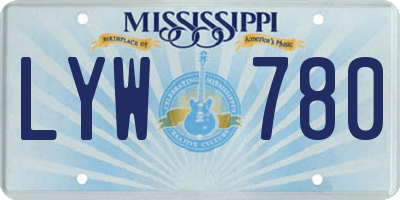 MS license plate LYW780