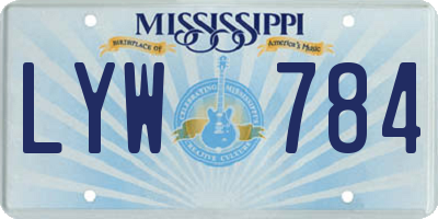 MS license plate LYW784