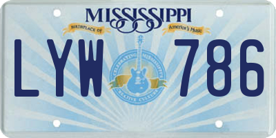 MS license plate LYW786