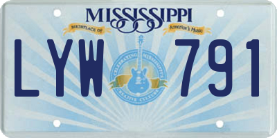 MS license plate LYW791
