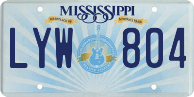 MS license plate LYW804