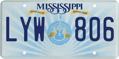 MS license plate LYW806