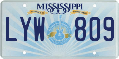 MS license plate LYW809