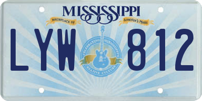 MS license plate LYW812