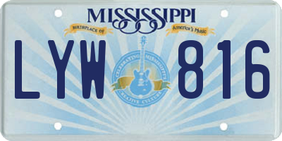 MS license plate LYW816