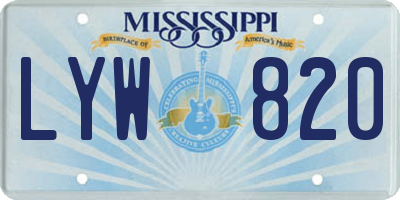 MS license plate LYW820
