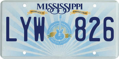 MS license plate LYW826