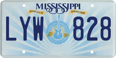 MS license plate LYW828