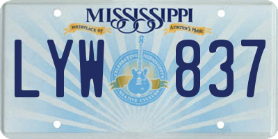 MS license plate LYW837